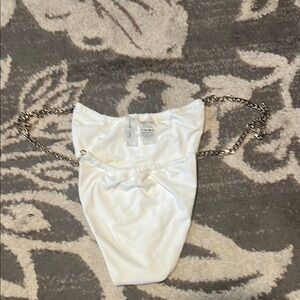 Beach Bunny White Bikini Bottom with Chain Detail